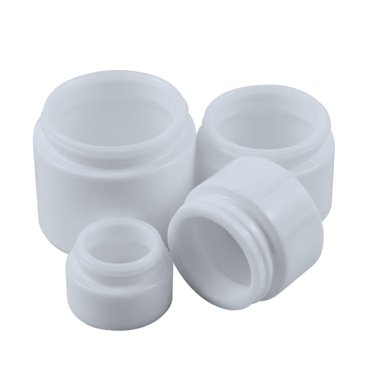 1oz 2oz empty luxury opal white glass jar ceramic jar cosmetic cream glass jar