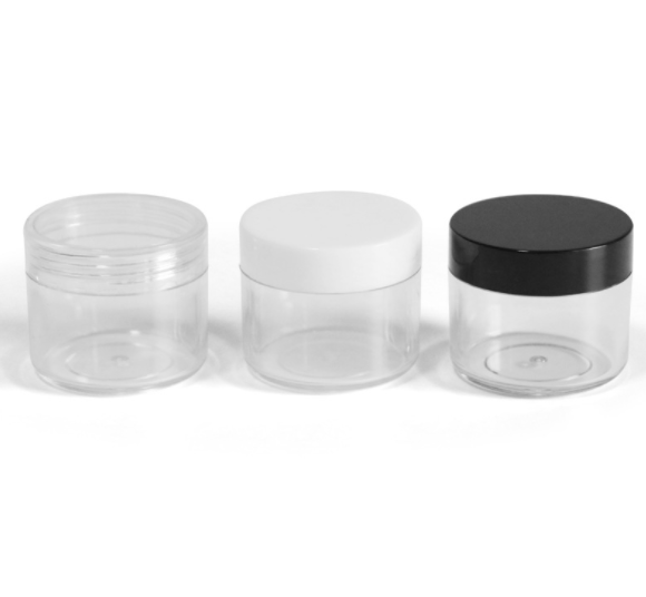 1oz 30g PS plastic cosmetic cream jar for lip balm hand eye cream with clear caps