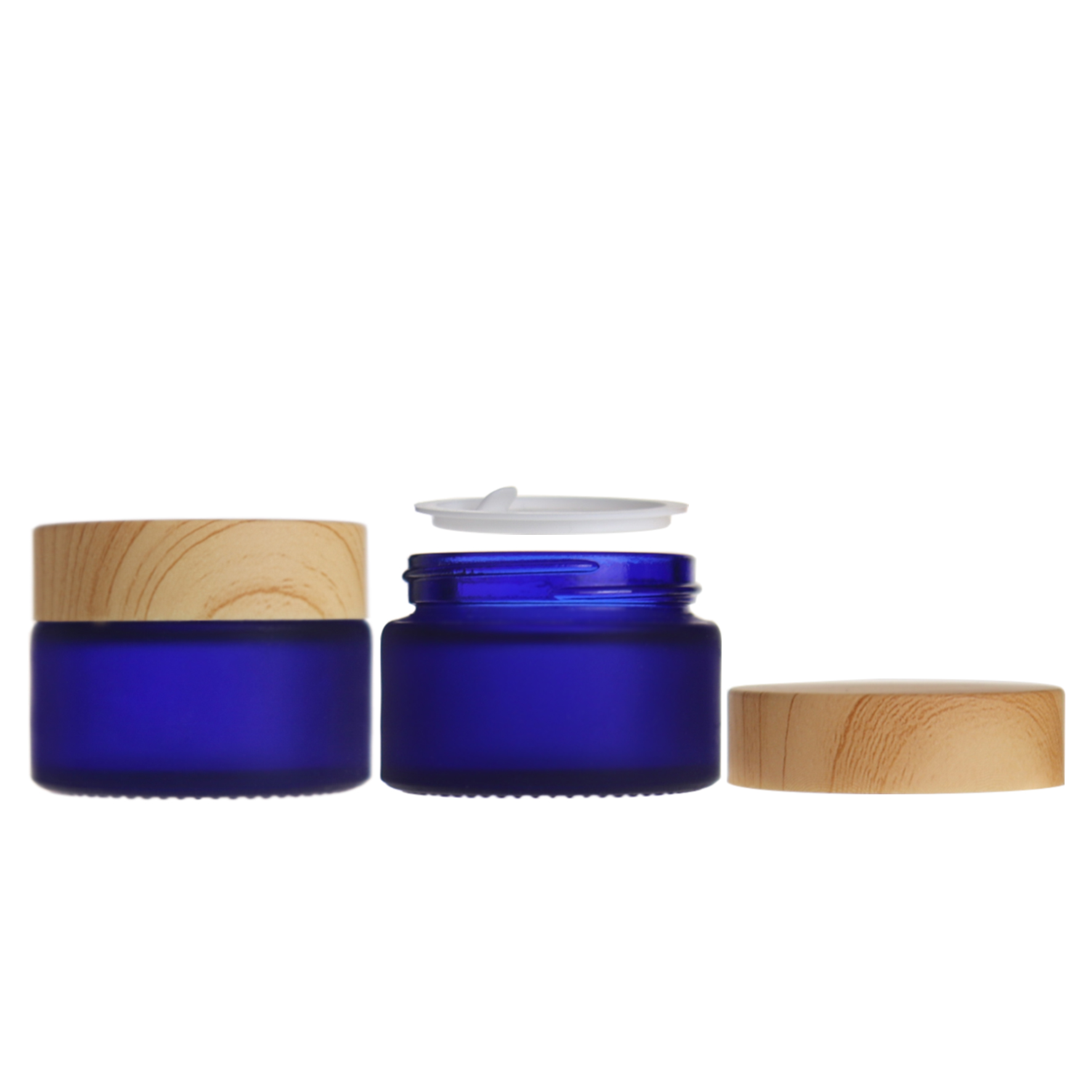 1oz 30g blue frosted empty fancy small glass jars with lids for cosmetic cream