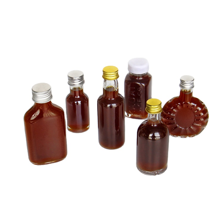 1oz 30ml 2oz 60ml Mini Shot Pressed Juice Glass Bottle Sip Drink Glass Bottle with Screw Lid