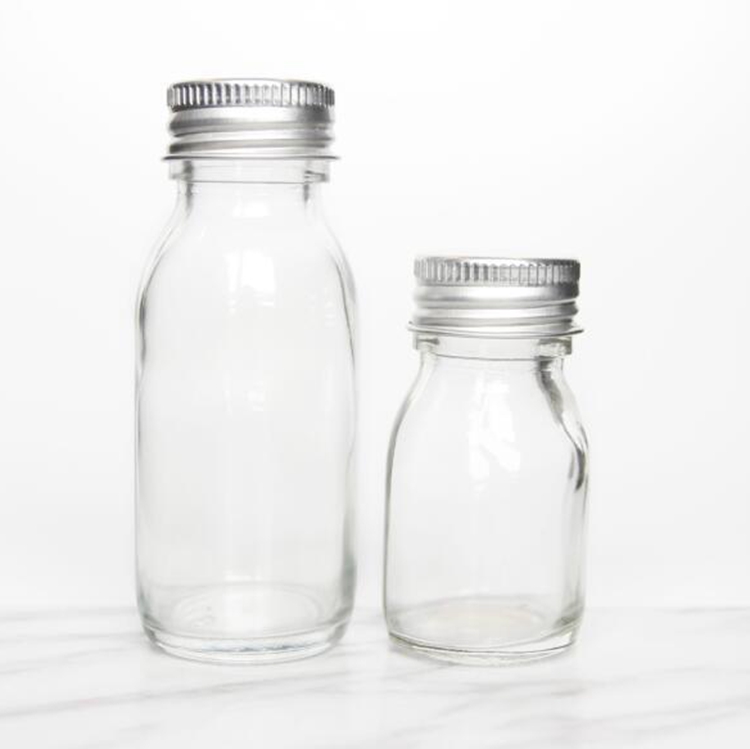 1oz 30ml 2oz 60ml Mini Shot Pressed Juice Glass Bottle Sip Drink Glass Bottle with Screw Lid