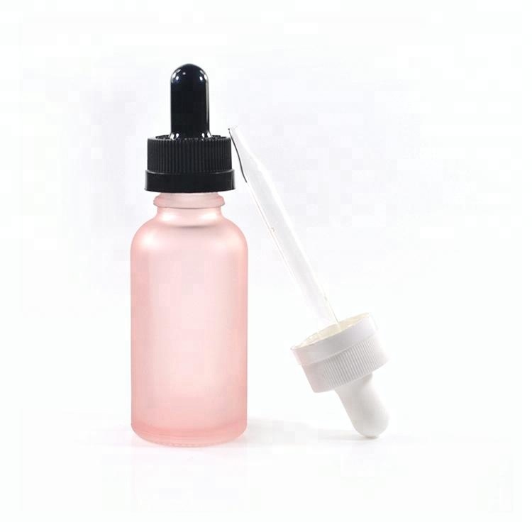 1oz 30ml 30 ml frosted baby pink glass dropper bottle for cosmetic serum