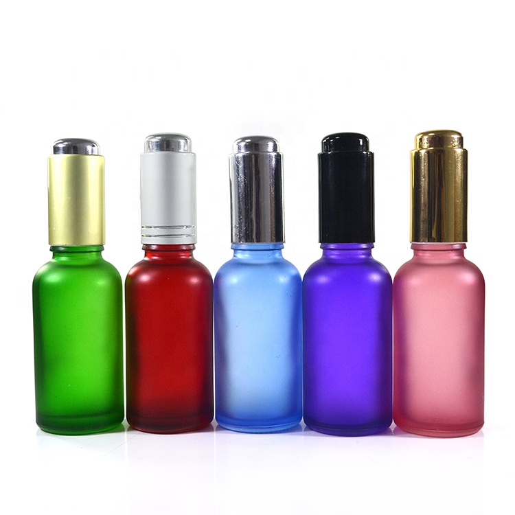 1oz 30ml 30 ml frosted baby pink glass dropper bottle for cosmetic serum