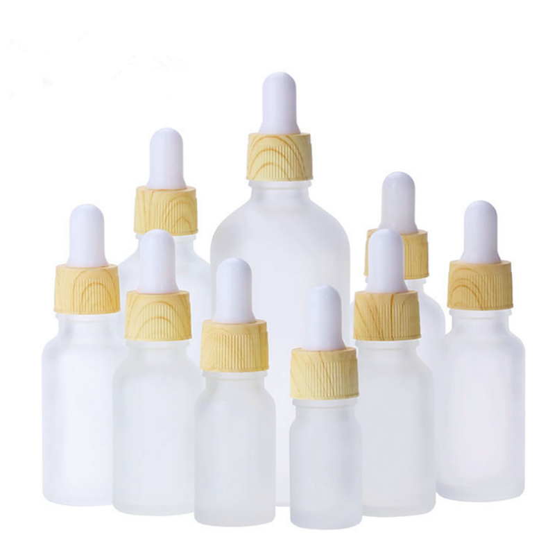 1oz 30ml 50ml 2oz 100ml empty bamboo cover top glass dropper bottle with dropper for face and body serum and essential oil