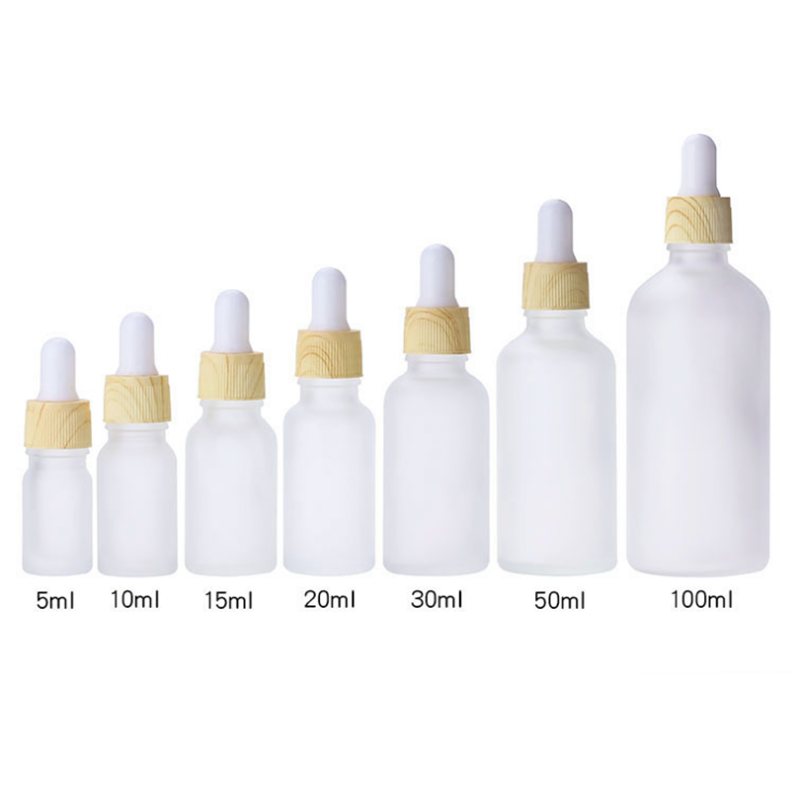 1oz 30ml 50ml 2oz 100ml empty bamboo cover top glass dropper bottle with dropper for face and body serum and essential oil