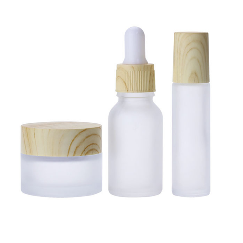 1oz 30ml 50ml 2oz 100ml empty bamboo cover top glass dropper bottle with dropper for face and body serum and essential oil