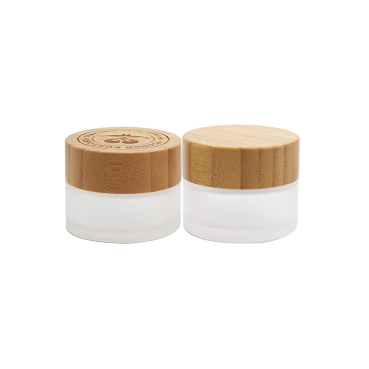 1oz 30ml 5g 10g 20g 30g 50g 100g environmental bamboo lid clear frosted glass cream jars empty cosmetic containers