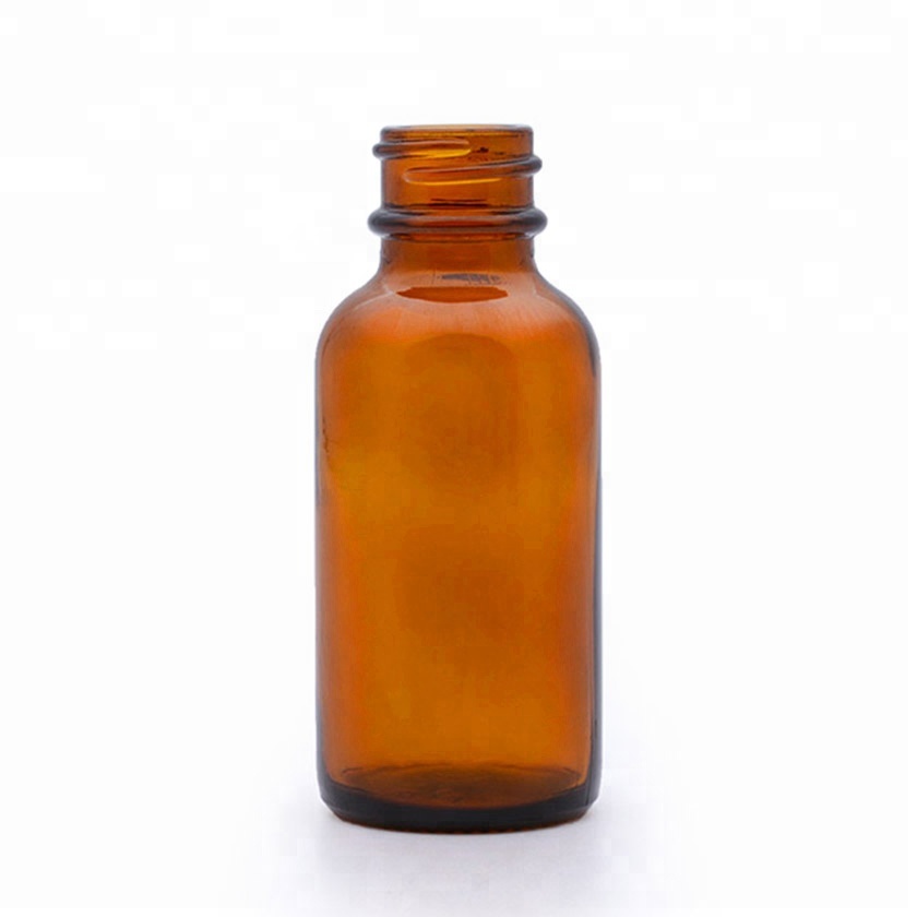 1oz 30ml Amber Boston Round Dropper Glass Bottle
