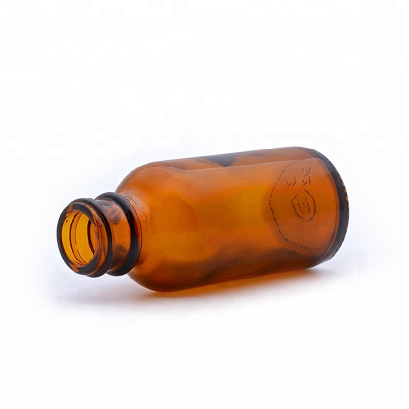 1oz 30ml Amber Boston Round Dropper Glass Bottle
