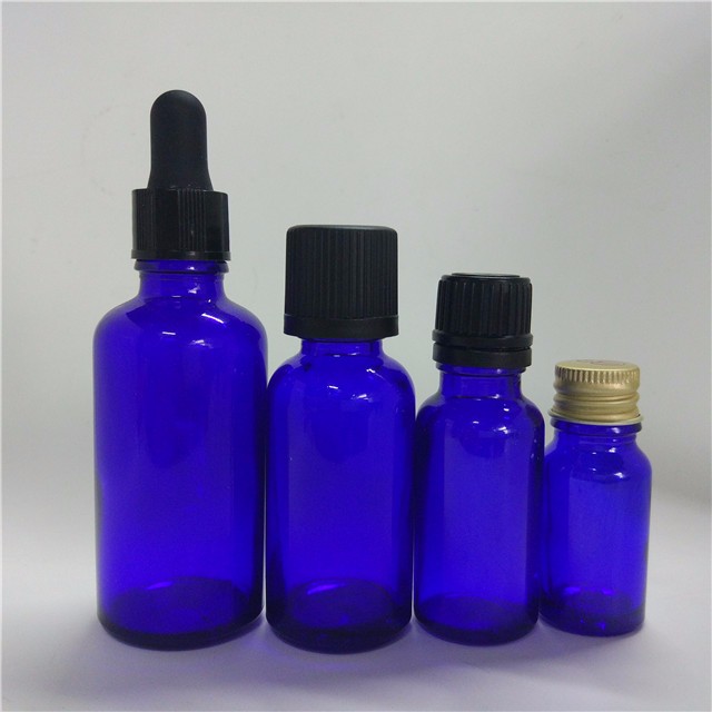 1oz 30ml Blue Glass Dropper Essential Oil Glass Bottle with 18mm Black CRC Dropper Cap