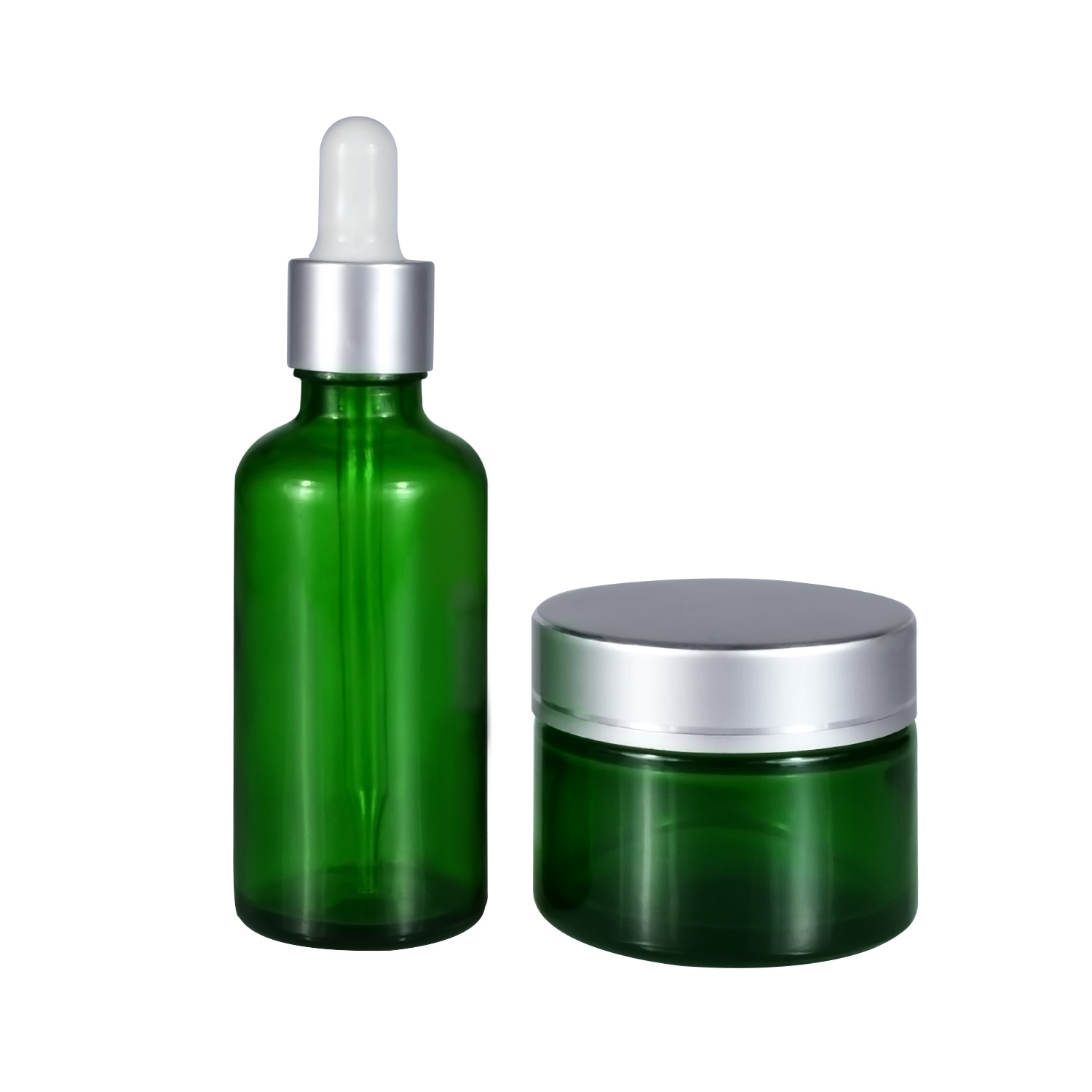 1oz 30ml Blue clear glass dropper essential oil bottle and cosmetic cream jar series container