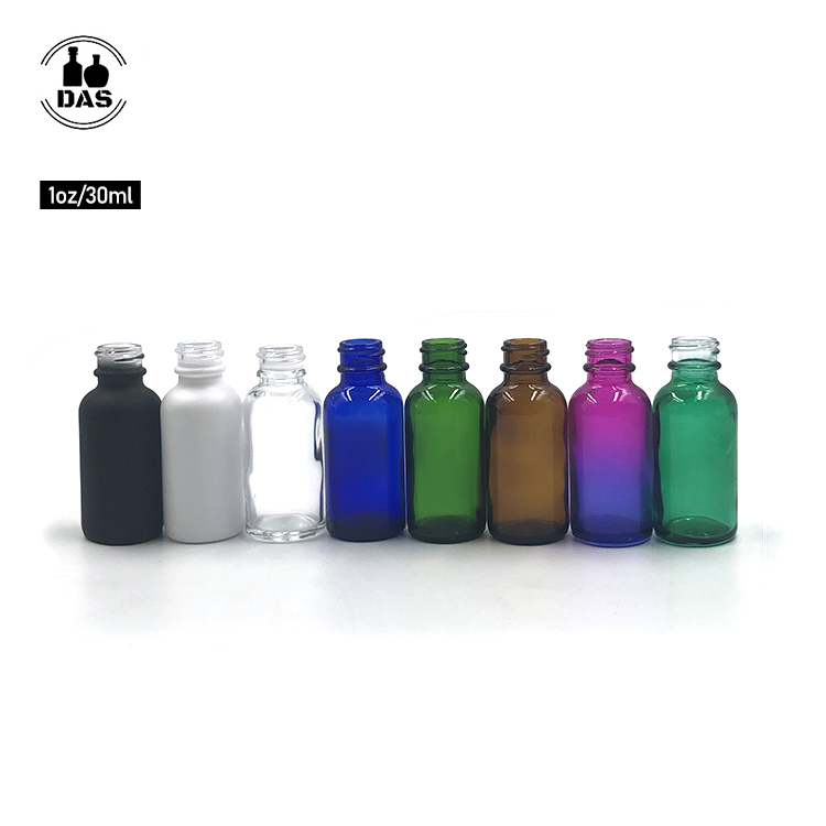 1oz 30ml Colored Frosted Coated Hand Wash Pharmaceutical Dropper Boston Round Glass Bottle