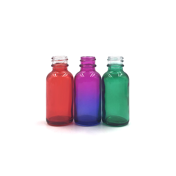 1oz 30ml Colored Frosted Coated Hand Wash Pharmaceutical Dropper Boston Round Glass Bottle