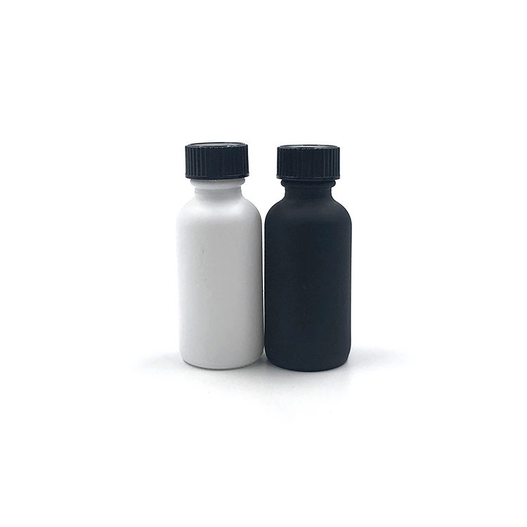 1oz 30ml Colored Frosted Coated Hand Wash Pharmaceutical Dropper Boston Round Glass Bottle