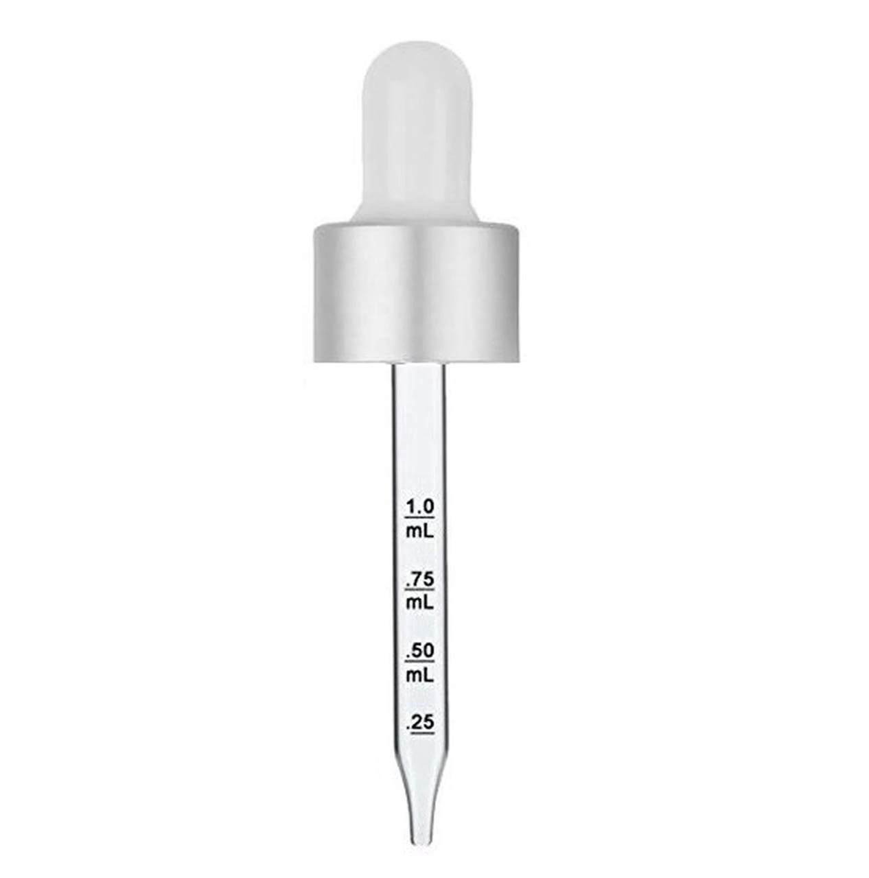 1oz 30ml European boston round glass bottle with white/ black glass eye printed calibrated dropper