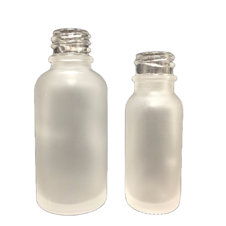1oz 30ml Frosted Dropper Boston Round Glass Dropper Bottle For Cosmetics Packaging