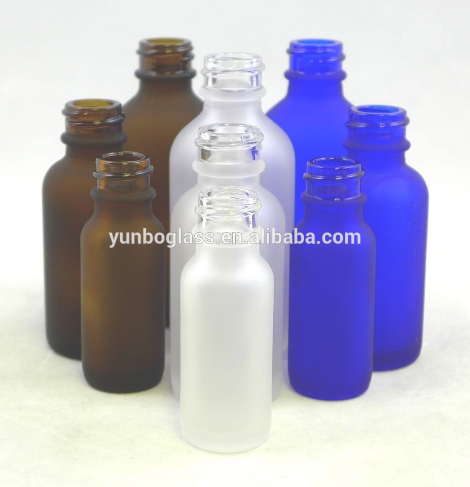 1oz 30ml Frosted Dropper Boston Round Glass Dropper Bottle For Cosmetics Packaging