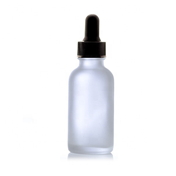 1oz 30ml Frosted Dropper Boston Round Glass Dropper Bottle For Cosmetics Packaging