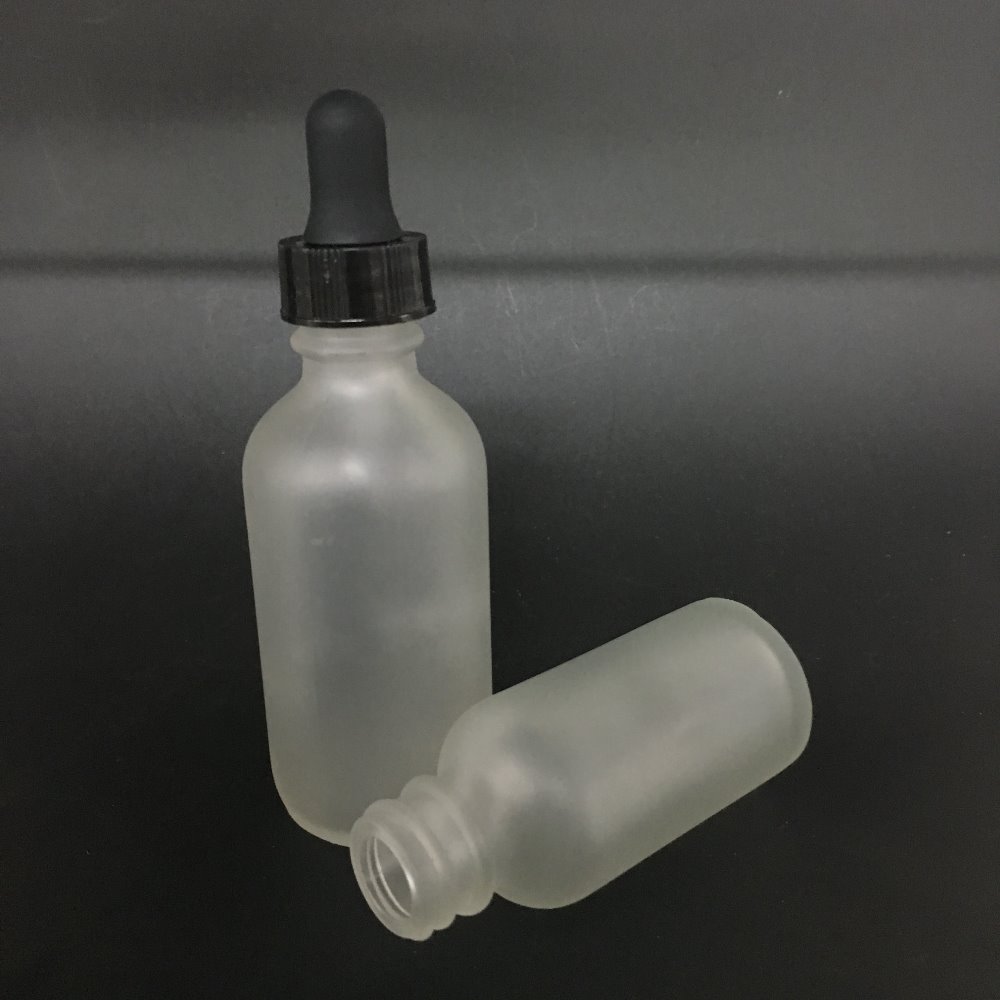 1oz 30ml Frosted Dropper Boston Round Glass Dropper Bottle For Cosmetics Packaging