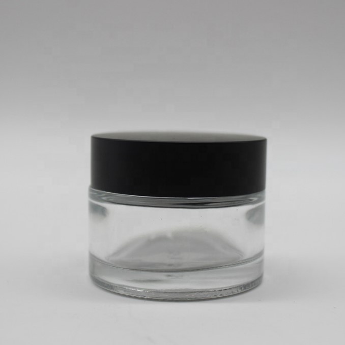 1oz 30ml Luxury Eco Friendly Empty Frosted Clear Amber Cosmetics Glass Jars and Containers for Cream Packaging