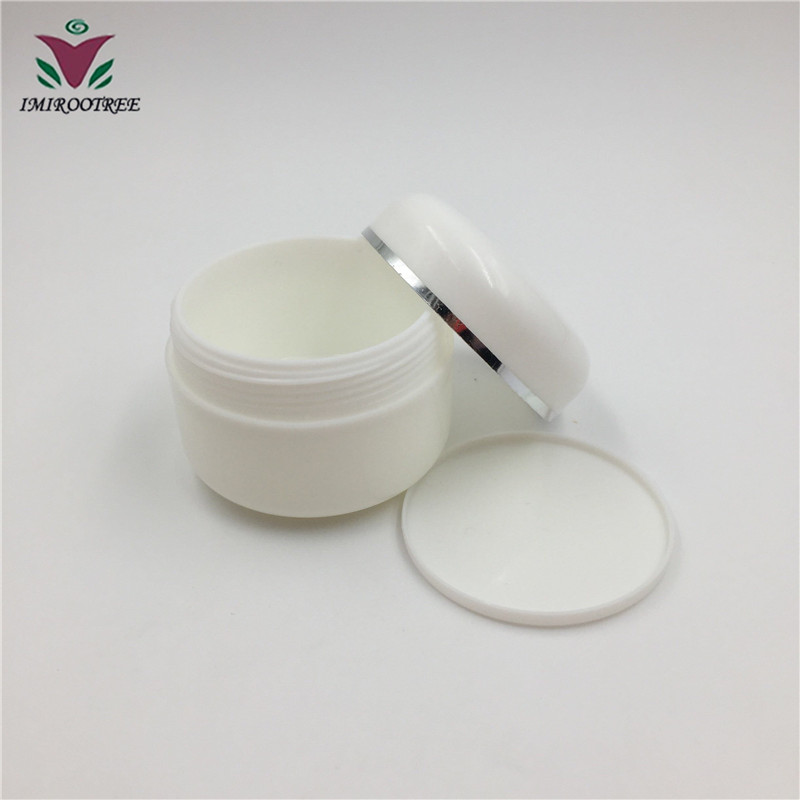 1oz 30ml PP Glossy White Cosmetic Cream Container Sample Jars