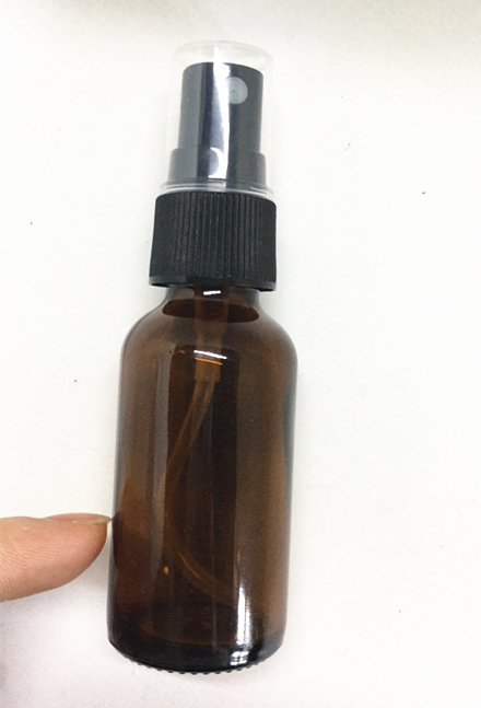 1oz 30ml amber boston round glass bottle with children resistant dropper cap for cosmetic packaging