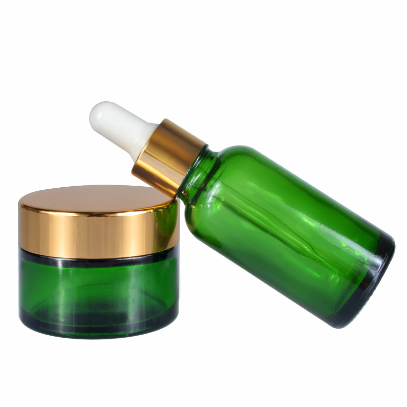 1oz 30ml clear amber glass dropper essential oil bottle and cosmetic cream jar series container