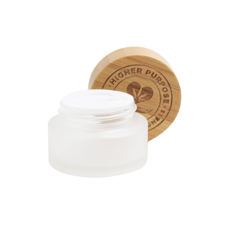 1oz 30ml clear frosted glass cosmetic cream jar bottle with natural bamboo lid 5g 10g 20g 30g 50g 100g empty cosmetic containers