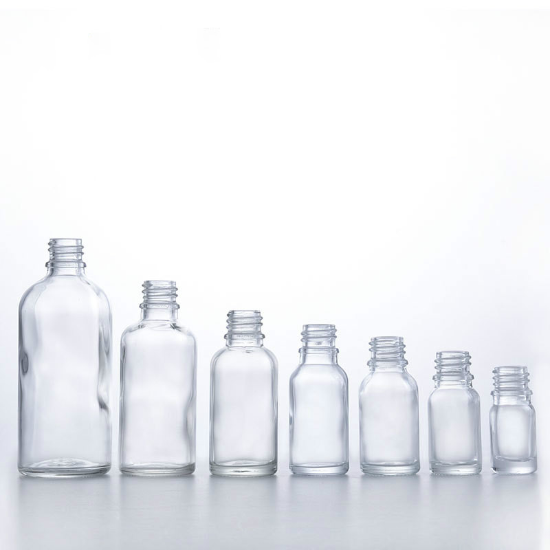 1oz 30ml clear glass dropper bottle with white childproof cap