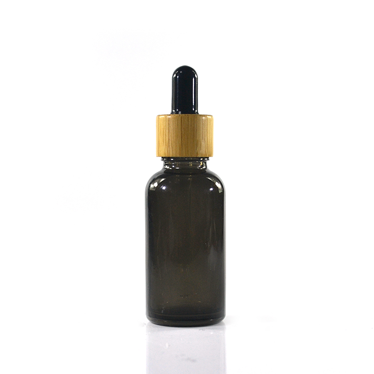 1oz 30ml colorful pink yellow blue purple black essential oil glass dropper bottle with bamboo cap