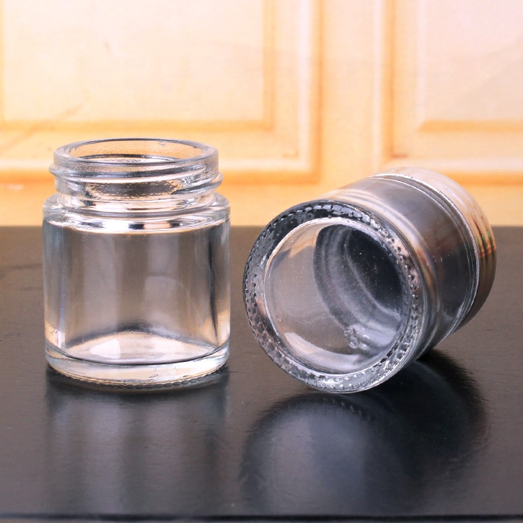 1oz 30ml cylinder glass storage jar with plastic lid 30ml round glass jar in bulk