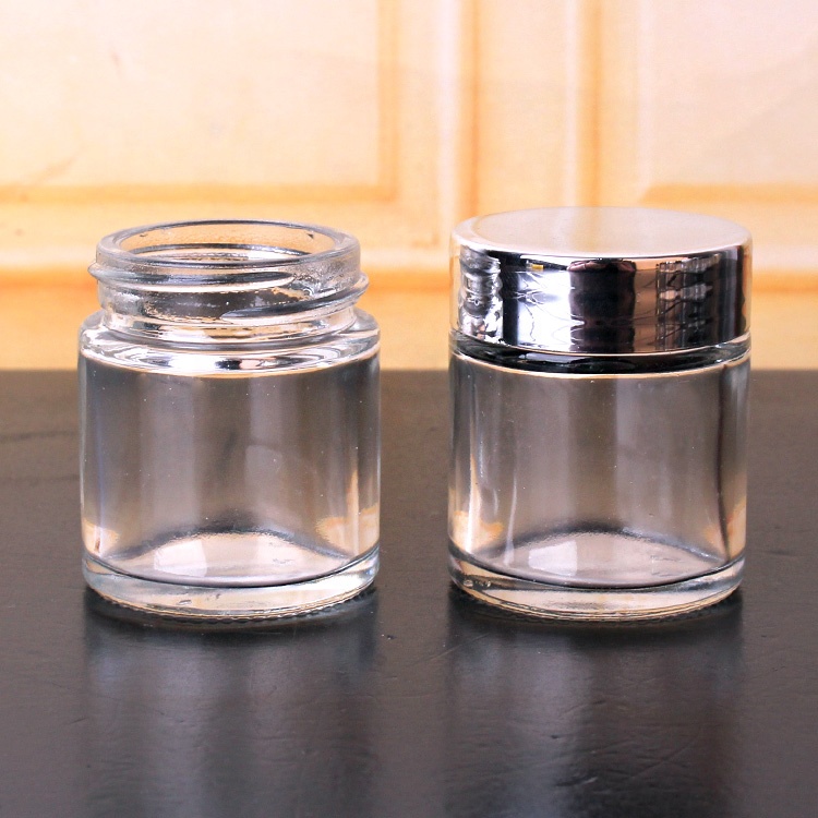 1oz 30ml cylinder glass storage jar with plastic lid 30ml round glass jar in bulk