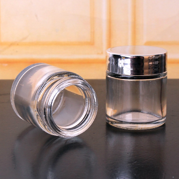 1oz 30ml cylinder glass storage jar with plastic lid 30ml round glass jar in bulk