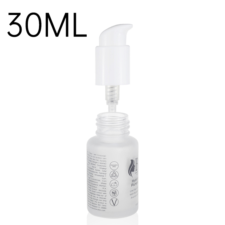 1oz 30ml empty round clear frosted glass pump bottle 50ml 100ml 150ml 200ml lotion glass bottles with white pump top