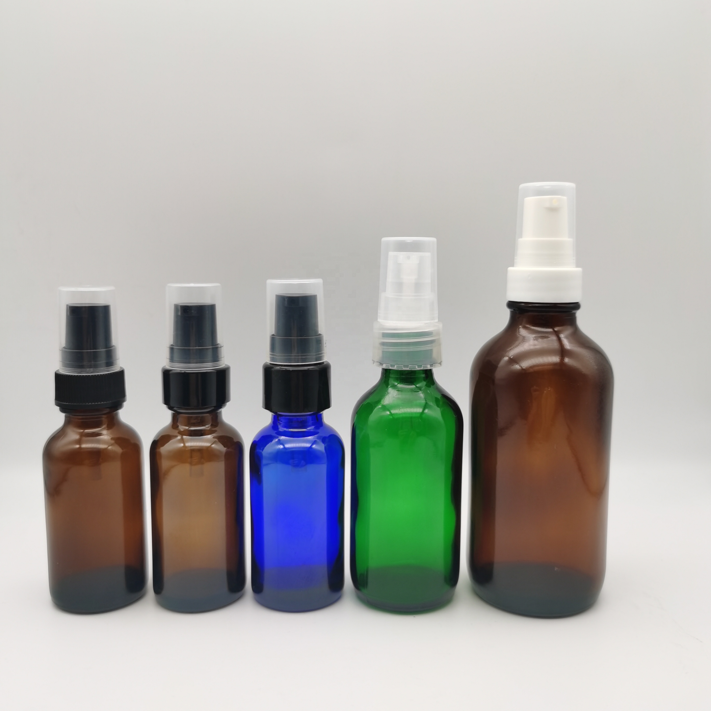 1oz 30ml face cream lotion pump boston glass bottle for cosmetic cream package