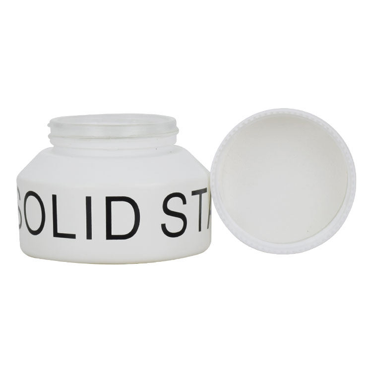 1oz 30ml fancy empty cosmetic glass jar and containers 15g 30g 50g 100g matte white glass cream jars with plastic screw cap