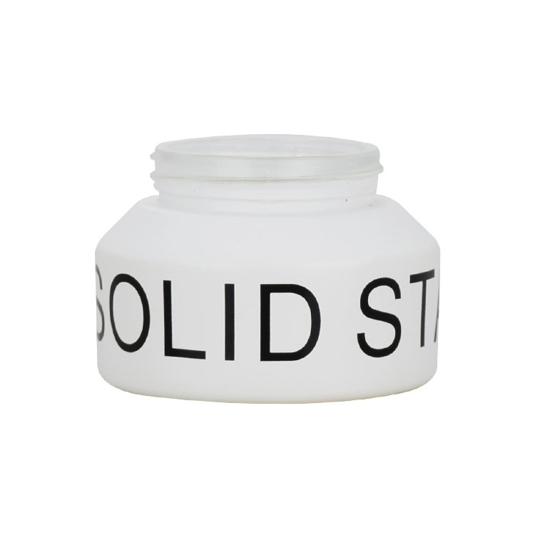 1oz 30ml fancy empty cosmetic glass jar and containers 15g 30g 50g 100g matte white glass cream jars with plastic screw cap