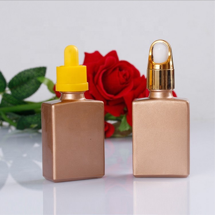 1oz 30ml flat square glass e liquid dropper essential oil bottle