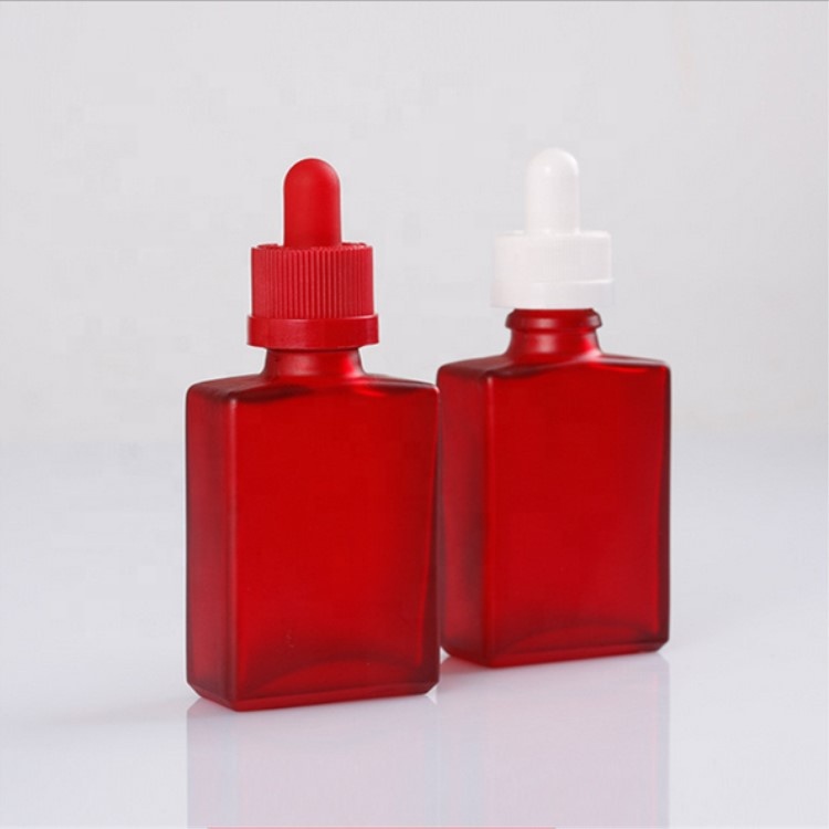 1oz 30ml flat square glass e liquid dropper essential oil bottle