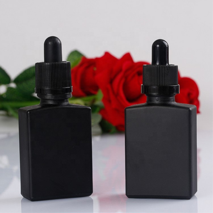 1oz 30ml flat square glass e liquid dropper essential oil bottle