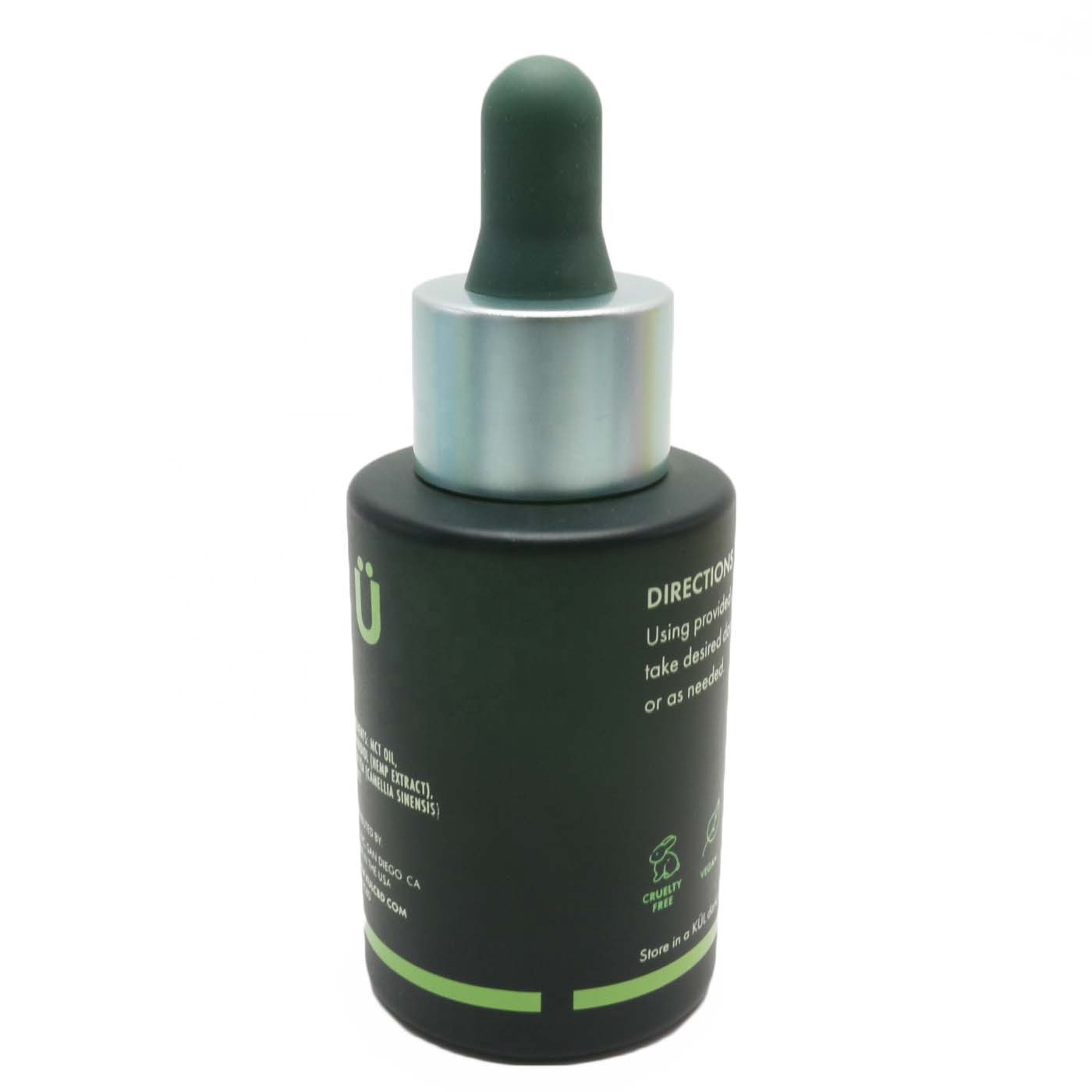1oz 30ml hair oil flat shoulder glass dropper bottle for essence serum tincture GB-349B