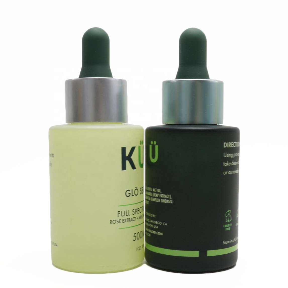 1oz 30ml hair oil flat shoulder glass dropper bottle for essence serum tincture GB-349B
