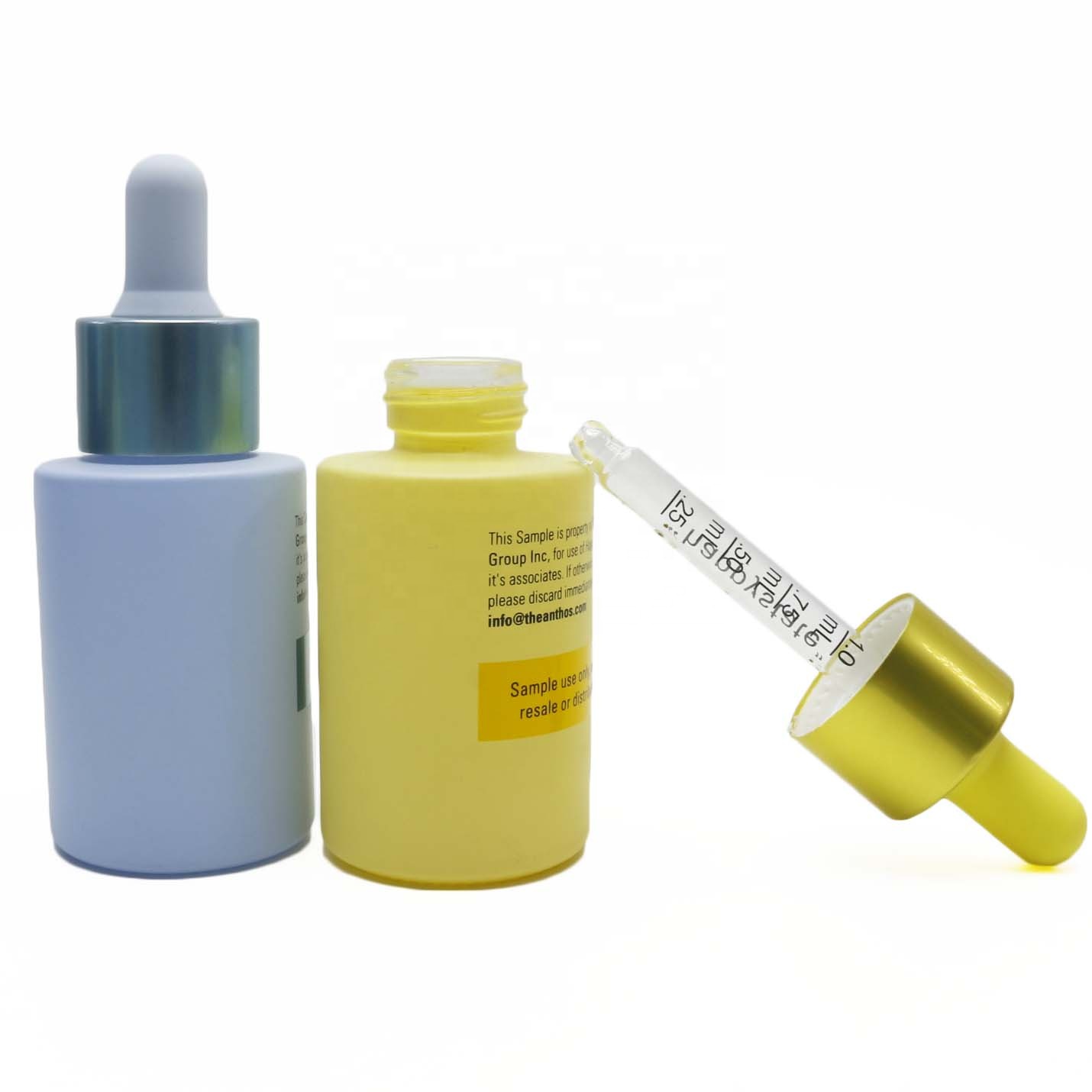 1oz 30ml hair oil flat shoulder glass dropper bottle for essence serum tincture GB-349B