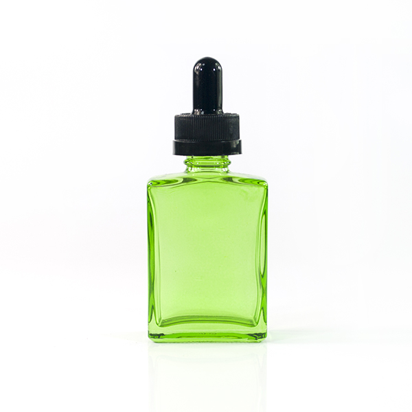 1oz 30ml matte black rectangular square essential oil glass dropper bottle