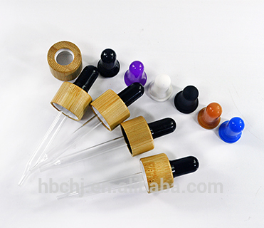 1oz 30ml matte black red white green blue purple glass dropper bottle with bamboo wood lid