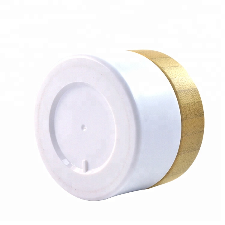 1oz 3oz 4oz 5oz 8oz 250ml luxury bamboo lid cosmetic cream jar white double wall PP plastic jar 15g 30g 50g 100g 150g 200g 250g