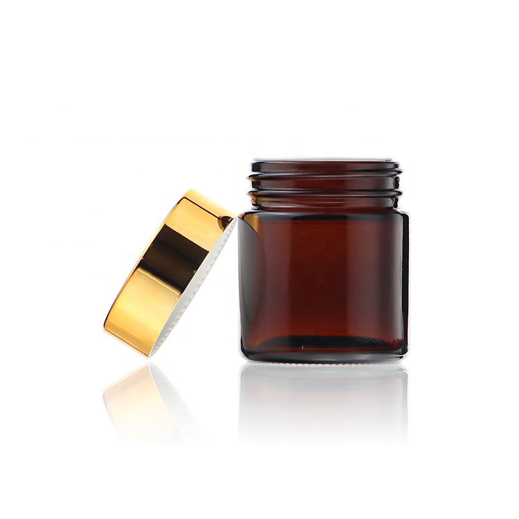1oz 4oz 8oz Amber Glass Cosmetic Face Cream Jar And Bottles