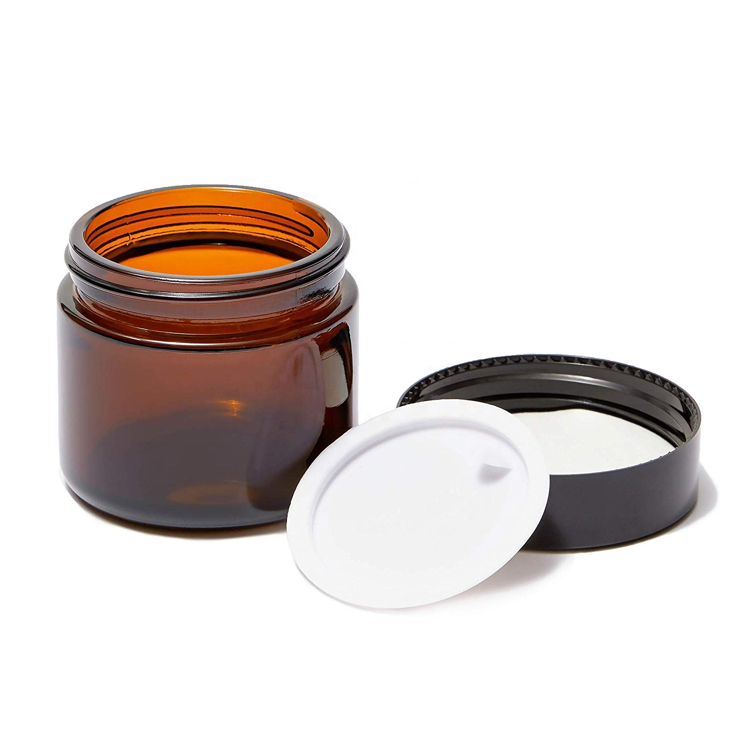 1oz 4oz 8oz Amber Glass Cosmetic Face Cream Jar And Bottles