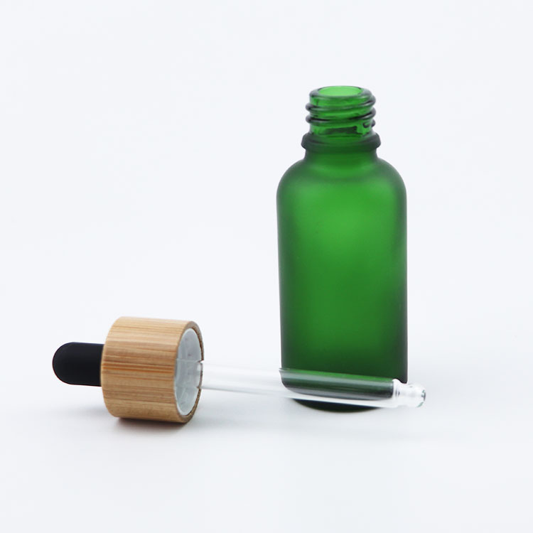 1oz 5ml 30ml 50ml 100ml Luxury Colorful Frosted Glass Serum Dropper Bottle with bamboo cap