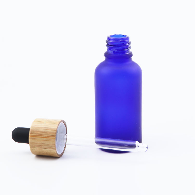 1oz 5ml 30ml 50ml 100ml Luxury Colorful Frosted Glass Serum Dropper Bottle with bamboo cap